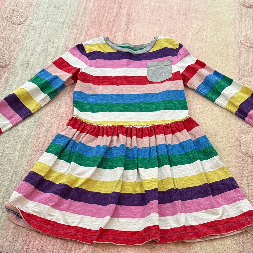 Mini Boden Multicolor Striped Kids Dress